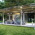 Modern Pavilion Community Central Axle Corridor Frame Meeting Room Pavilion Landscape Pavilion Flower Frame Tree Pool Seat Grille 3d model