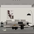 Modern Living Room Interior Design With TV Wall Fireplace Leather Sofa Coffee Table And Rug