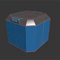 Blue Hexagonal Storage Box With Lid And Handle For Home Storage Use