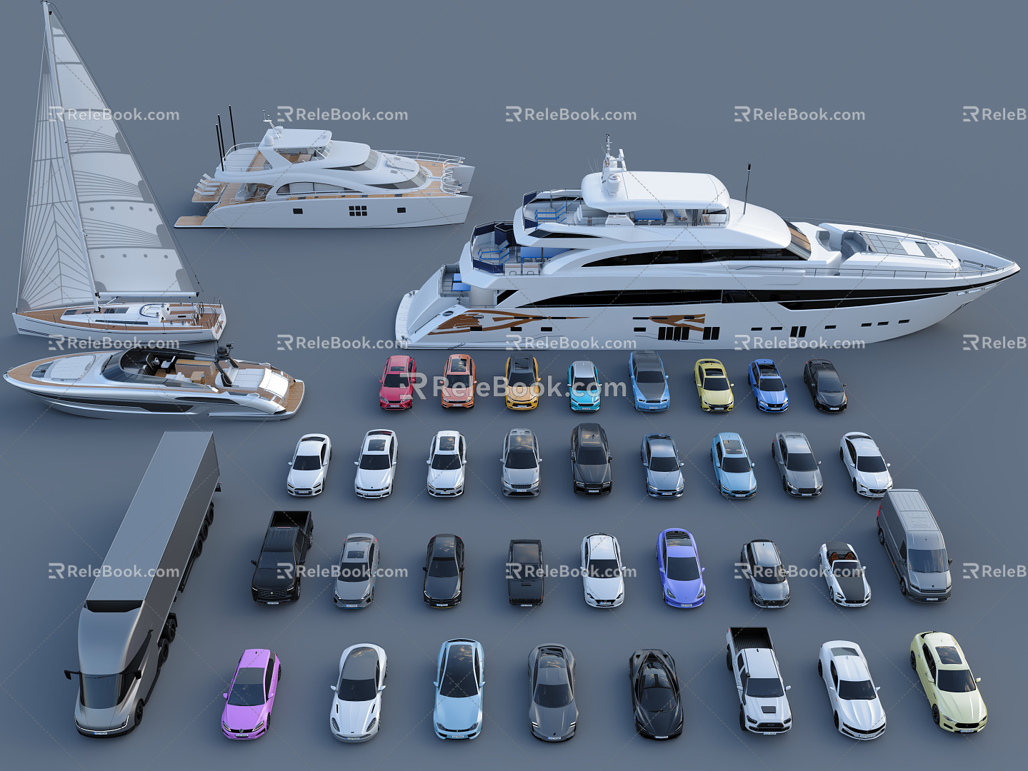 Modern Yacht High Precision Luxury Car Yacht Collection 3d model