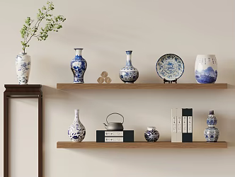New Chinese Style Vase New Chinese Style Blue and white Porcelain Vase Porcelain 3d model