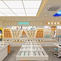 Optical Store Interior With Display Shelves Glass Counters and Eyewear Products