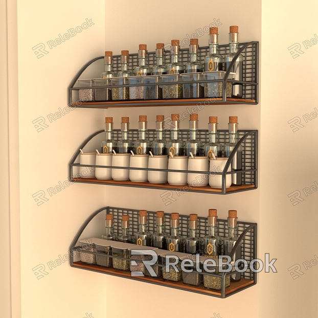 Multi-functional wall-mounted storage rack for seasonings model