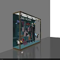 Lake Palace Window Display Featuring Mannequin In Suit With Geometric Decorations And Colorful Elements