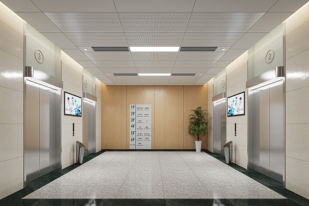 Elevator hall 3d model