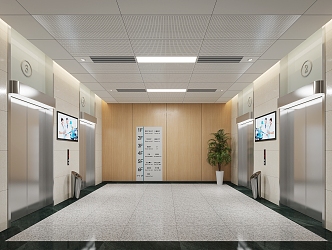 Elevator hall 3d model