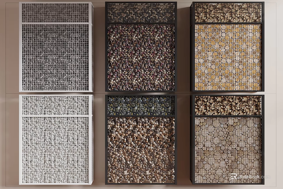 Decorative Partition Designs With Various Textures And Materials 3d model