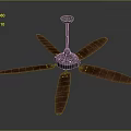 Efficient Computer Cooling Fan with Multiple Brown Blades and Black Center Design 3d model