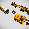 Engineering Vehicle Combination Construction Vehicle Mining Vehicle Mining Vehicle Heavy Machinery Vehicle Forklift Digging Vehicle Loading Vehicle Low Face Number Low Mold Simple Mold Video Level Realism 3d model