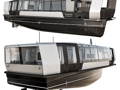 Modern Passenger Ship With Large Windows And Sleek Exterior Design 3d model