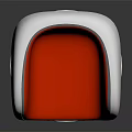 Modern Red Textured Leisure Chair With White Frame And Silver Round Base