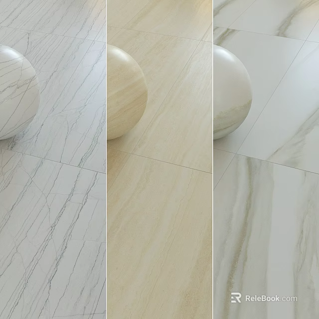 Marble Floor Tiles With Different Textures And Natural Color Patterns 3d model
