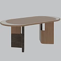 Modern Natural Solid Wood Oval Dining Table With Exquisite Edge And Creative Unique Leg Design