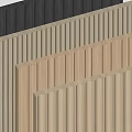 Wall Panels for Interior Design with Different Colors and Striped Styles 3d model