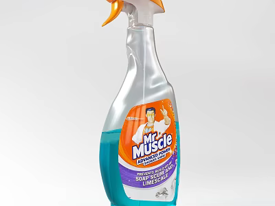 Mr Muscle Multi Purpose Antibacterial Cleaner With Lemon Fresh Scent Spray Bottle 3d model