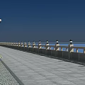 Modern Wavy Wooden Texture Landscape Bridge Spanning Water Near Roadside