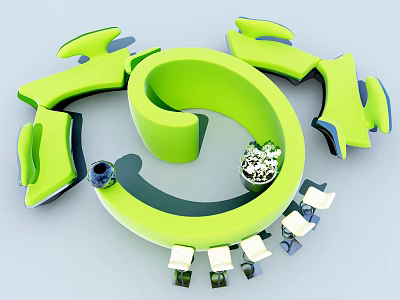 Green Spiral Shaped Sofa With Unique Structure And Decorative Ornaments 3d model Green Spiral Shaped Sofa With Unique Structure And Decorative Ornaments 3d model