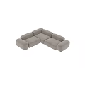 Light Gray Velvet Sectional Sofa With Modern Minimalist Modular Design And Multiple Seats