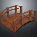 Traditional Wooden Bridge Architecture With Arched Structure And Railed Sides