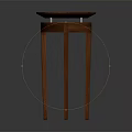 Modern Round Wooden Side Table With Four Slender Legs Classic Design