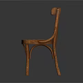Wooden Leisure Chair With Carved Seat Pattern And Vertical Slat Backrest Design