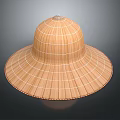 Handmade Bamboo Woven Wide Brim Hat With Natural Tone And Craft Details