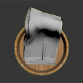 Natural Wooden Basin With Soft White Towel For Bathroom Daily Use