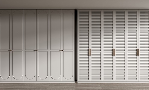 French wardrobe with shutter door 3d model