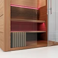 Modern Wooden Shower Sauna with Glass Door LED Lighting and Interior Design