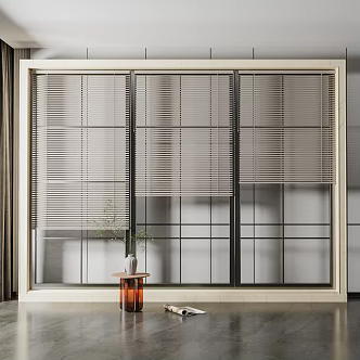 modern floor-to-ceiling windows louver floor-to-ceiling windows 3d model