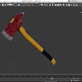Firefighting Equipment Fire Axe Featuring Red Blade And Yellow Handle Design
