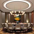 New Chinese-style private room dining room space 3d model
