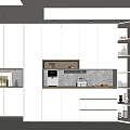 Modern Cream Sideboard Finished Sideboard Refrigerator Sideboard Entrance Sideboard Whole Row Sideboard End View Sideboard 3d model