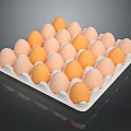 White Egg Carton With Light Pink And Orange Eggs Neatly Arranged On Dark Background
