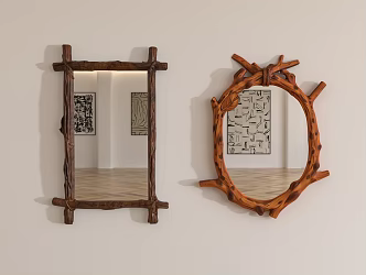 Woodcarving mirror Woodcraft mirror Country mirror 3d model