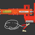 Red Electric Car Jack Equipment With Power Cable And Clamps