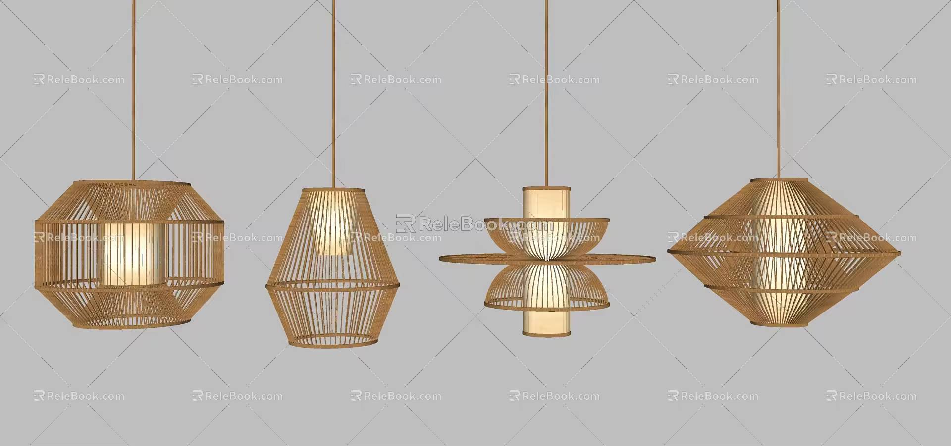 New Chinese Chandelier Combination 3d model
