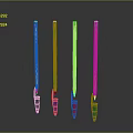 Colored Transparent Body Writing Pens With Black Blue Red Green Tips