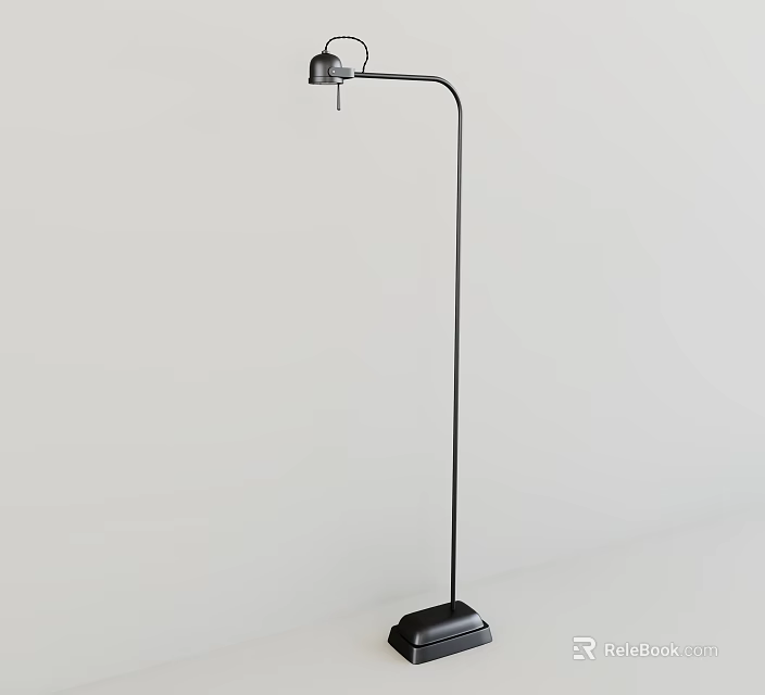 Modern Unique Shaped Floor Lamp With Adjustable Head Black Base For Home Decor 3d model