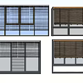 Modern Window Blinds With Vertical Horizontal Styles Wooden White Interior Design 3d model