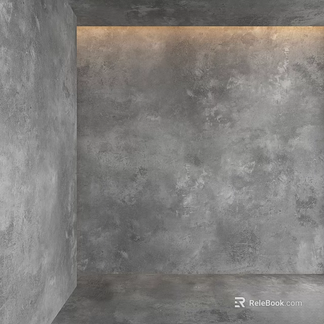 Gray Concrete Wall Structure With Rough Texture And Industrial Design 3d model 