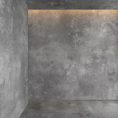 Gray Concrete Wall Structure With Rough Texture And Industrial Design 3d model