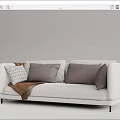 Modern multiplayer sofa IKEA double sofa 3d model