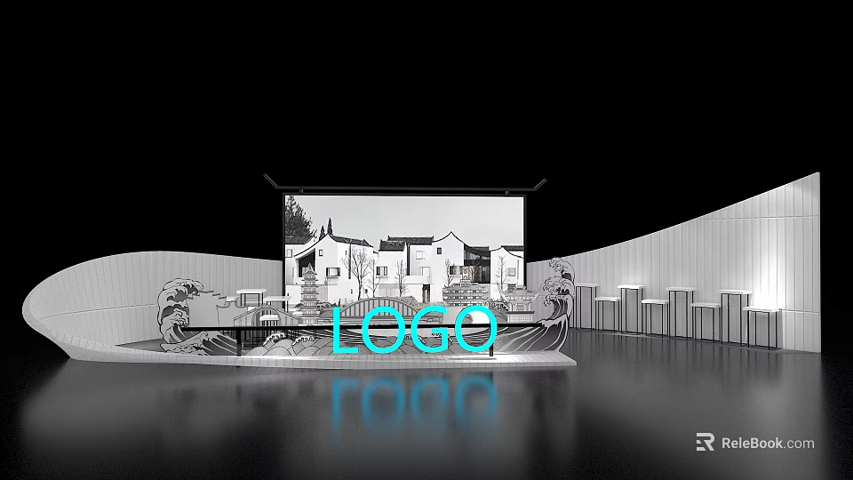 Scenic Photo Check in Spot Featuring LOGO And Architectural Design Details 3d model 