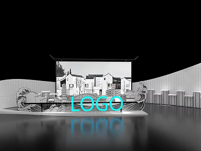 Scenic Photo Check in Spot Featuring LOGO And Architectural Design Details 3d model