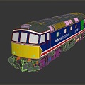 vintage train steam train train carriage locomotive head steam car carriage train vehicle 3d model