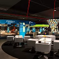 Cisco Connect Exhibition Hall With Curved Booths Blue Carpet And Display Counters