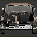 Vintage Brown Classic Car Model With Textured Surface On Black Reflective 3d model