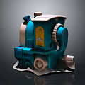 Blue And Beige Toy Train With Wheels And Playful Design For Children