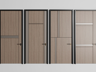 Modern Doors Single Door 3d model